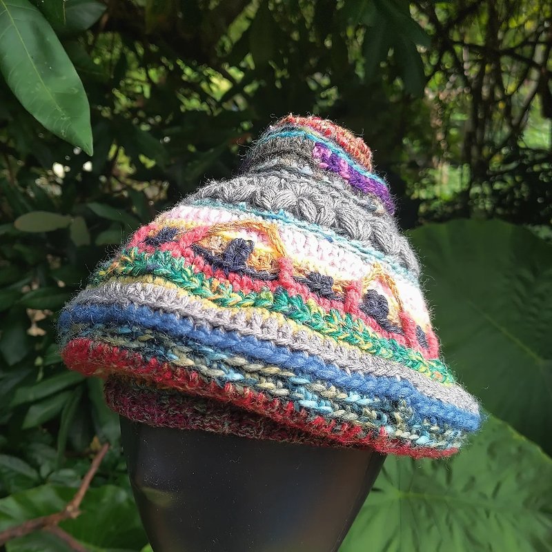 Space elf hat. Troll. —Fairytale Gemstone - Hats & Caps - Other Materials Multicolor