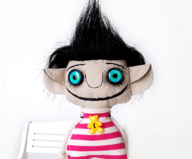 手作り布人形です 小さな面白いアートドール ホラー人形 不気味な人形 不気味な人形 ショップ Oksunnybunny 人形 フィギュア Pinkoi