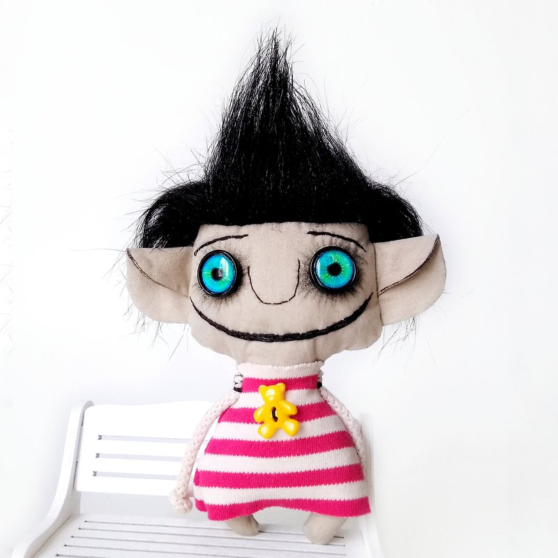 手作りの布人形、小さな面白いアート人形、ホラー人形、不気味な人形、不気味な人形 - 人形・フィギュア - コットン・麻 多色