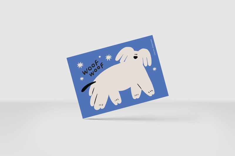 Woof Woof 1 card (A5/A6) - 卡片/明信片 - 紙 藍色