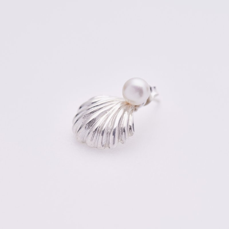 pearl earrings with shell - ต่างหู - เงินแท้ 