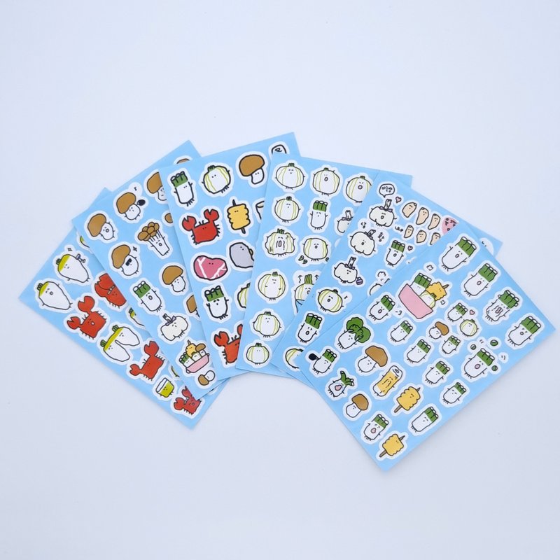 Odeng soup sticker pack S2(6 sheets) - 貼紙 - 紙 藍色
