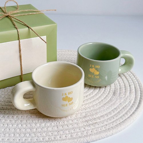 Giveco 氹人專門店 【客製化】小巧馬克杯咖啡杯帶陶瓷碟結婚禮物情侶禮物