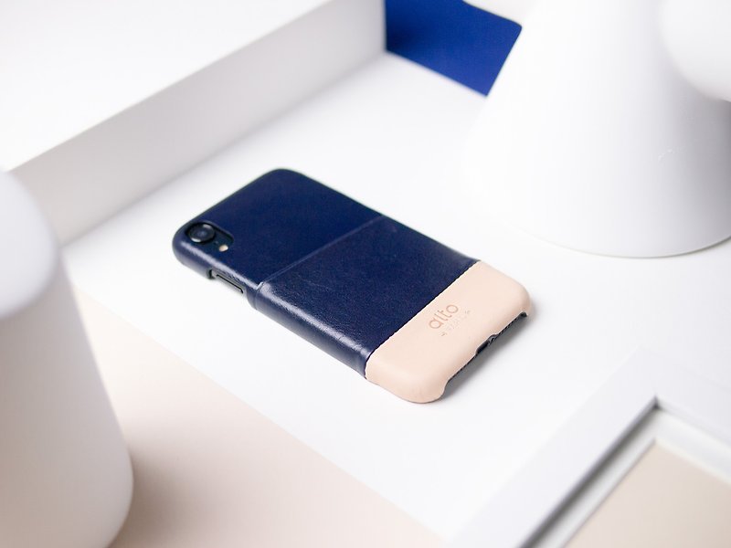 Alto iPhone XR Metro 革製携帯ケース ー 濃紺/元の色 - スマホケース - 革 ブルー