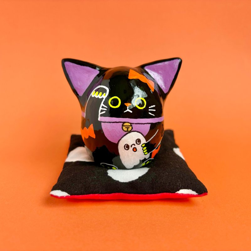 Lucky cat [large] Halloween black cat - Items for Display - Clay Black