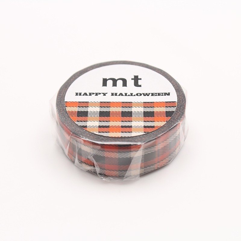 mt Masking Tape Halloween【Check (MTHALL07)】2017 Limited Edition - มาสกิ้งเทป - กระดาษ สีส้ม