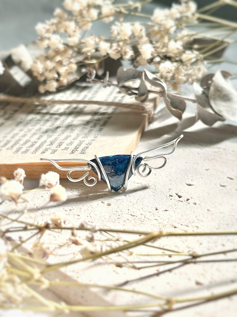 藍銅礦金屬編織項鍊 - 項鍊 - 寶石 