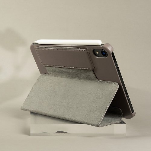 alto 【春天來了】iPad mini 書本式皮革保護套 - 礫石灰