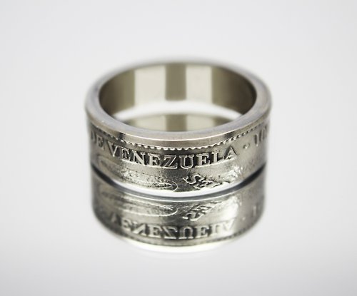 CoinsRingsUkraine Venezuela Coin Ring 100 Bolivares 2001 coin rings for men coin rings gift
