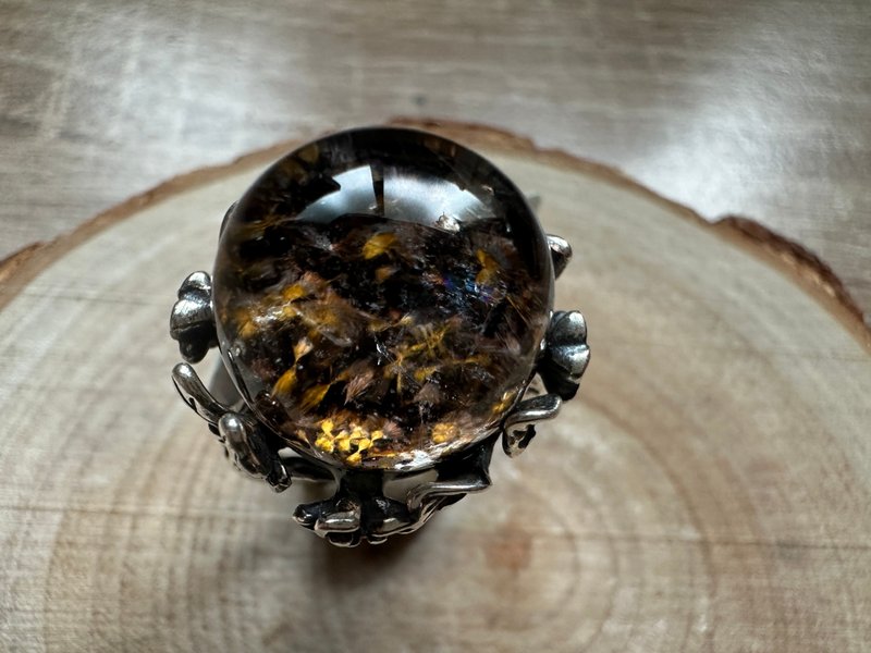 Goethite Flowering Heterogeneous Crystal Heavy Industry Silver - General Rings - Crystal 