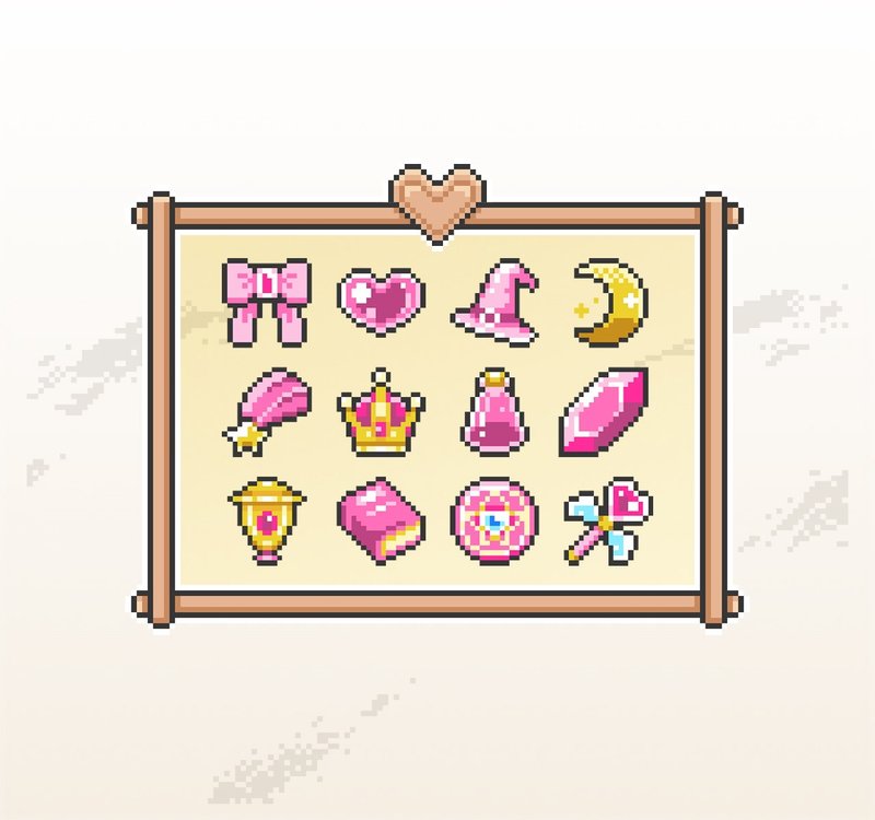 Twitch小奇點及訂閱者徽章/忠誠徽章套圖/像素風/可愛魔法少女 - Logo 設計/圖案設計 - 其他材質 