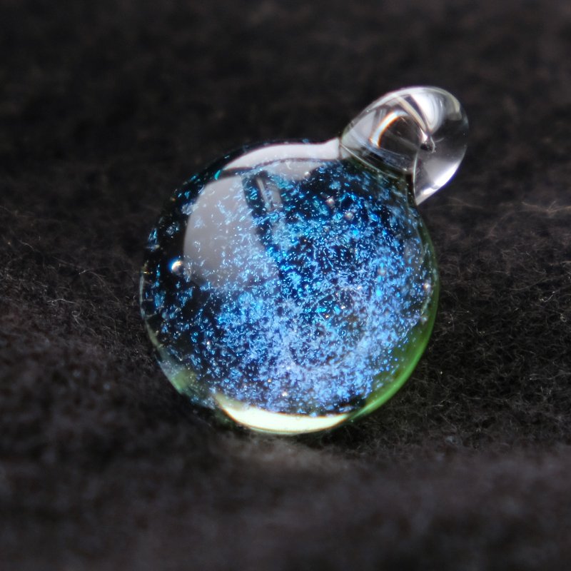 Clear Grey Green Sparkling Stardust - Cosmic Glass Pendant Necklace