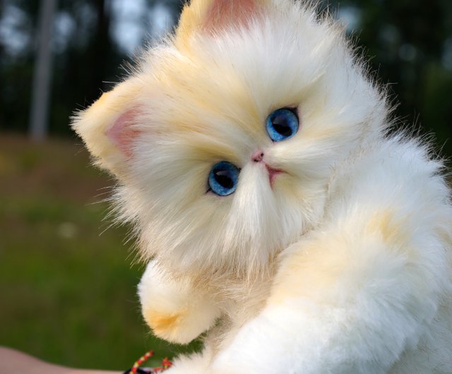 ペルシャ猫の子猫のかわいいぬいぐるみ、動くフィギュア