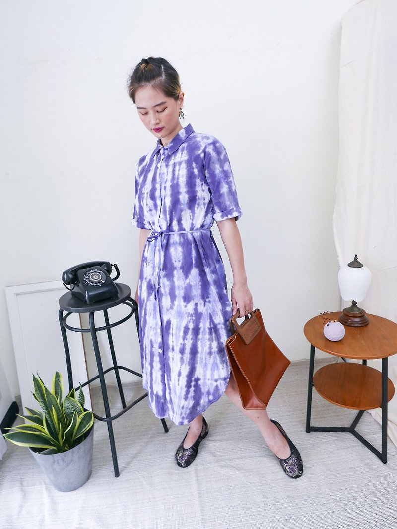 手染めのドレス  台湾 デザイン Purple