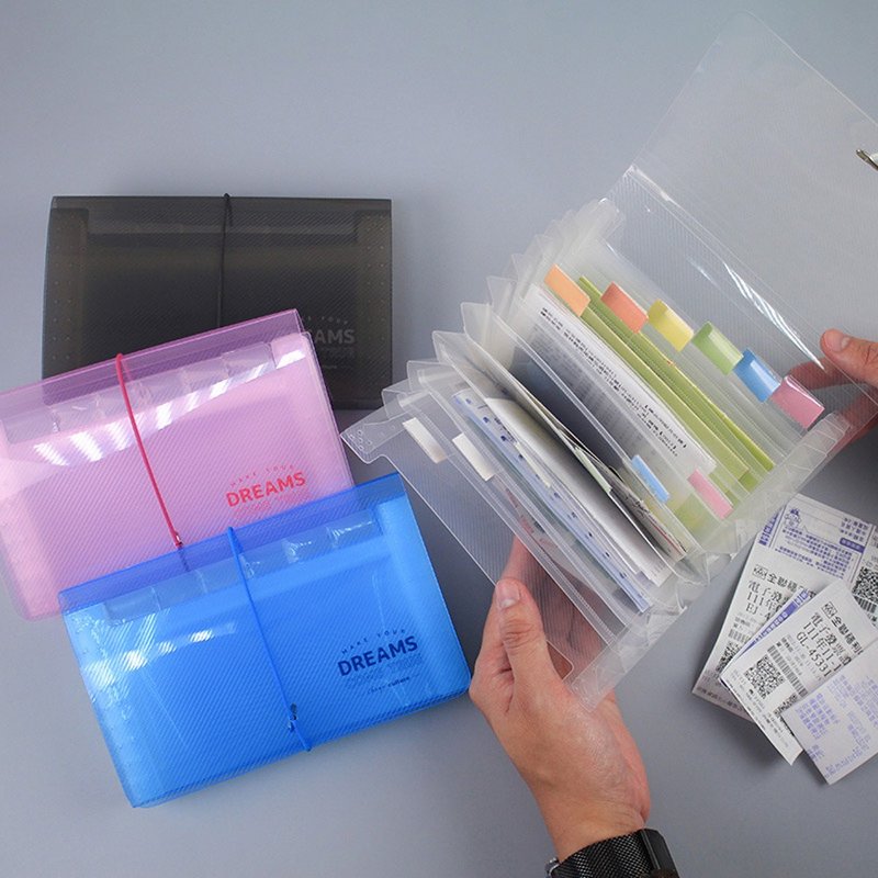 Chuyu transparent organ folder/12 layers/invoice passbook bill ticket/multi-layer storage folder/file folder - แฟ้ม - พลาสติก สีใส