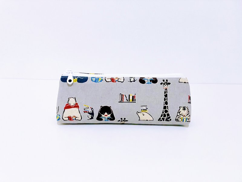 三角立體筆袋、化妝包、收納包 - 筆盒/筆袋 - 棉．麻 灰色