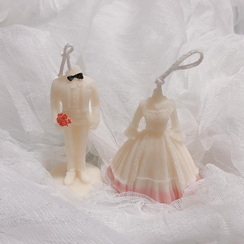 巴洛克時期 復古 新娘 新郎 造型香氛蠟燭 伴娘禮 婚禮小物 禮盒 - 香氛蠟燭/燭台 - 蠟 