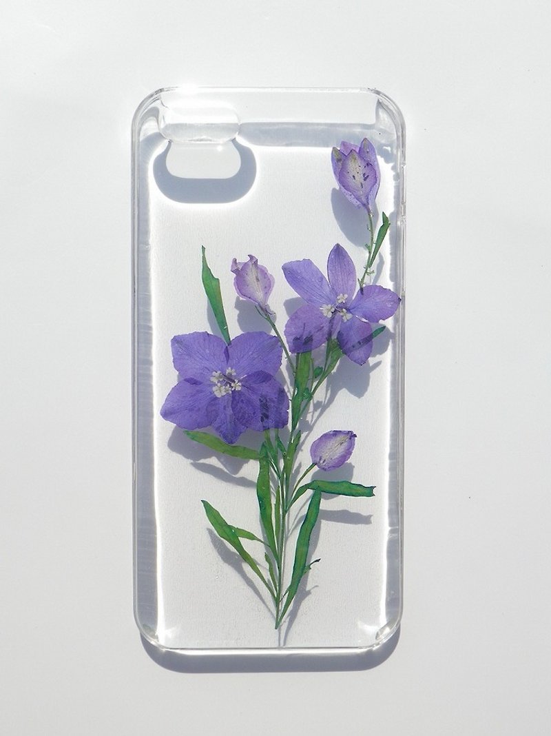 Pressed flower phone case,  iphone SE, Platycodon grandiflorum flowers - Phone Cases - Plastic 