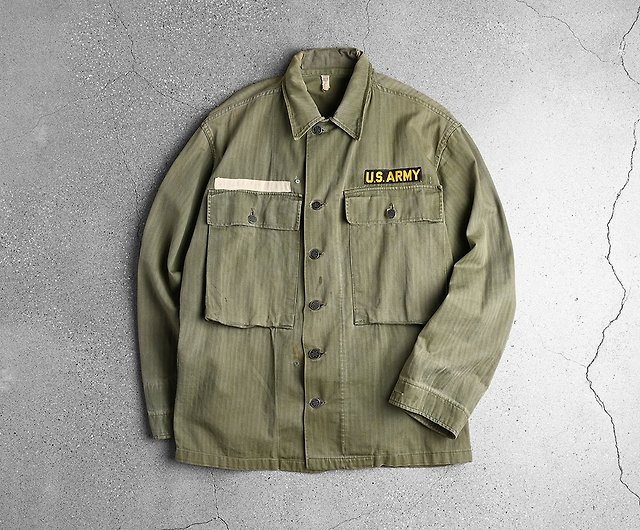 40s VINTAGE US ARMY HBT JACKET - Shop GoYoung Vintage Men's Shirts