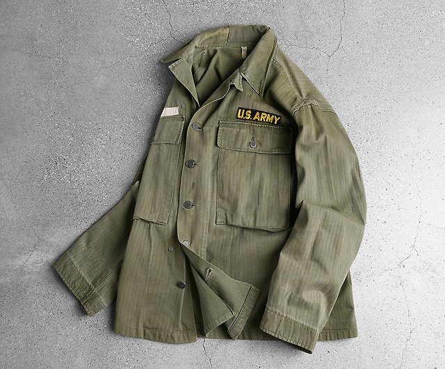 40s VINTAGE US ARMY HBT JACKET - Shop GoYoung Vintage Men's Shirts