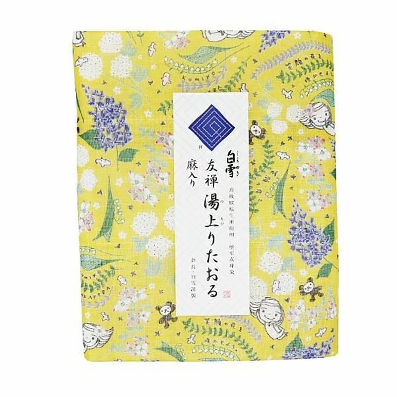 京友禪染浴巾 / 笑顏之花 - 餐桌布/桌巾/餐墊 - 棉．麻 黃色