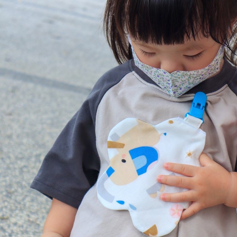 Children's Handkerchief Set (Mr. Elephant) - Set of 2 - อื่นๆ - ผ้าฝ้าย/ผ้าลินิน สีน้ำเงิน