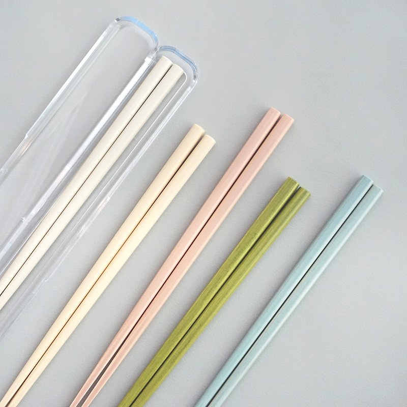 Norwegia Chopsticks 23cm with Clear Case Natural Wood Cutlery Gift Present Japan - 筷子/筷子架 - 木頭 多色