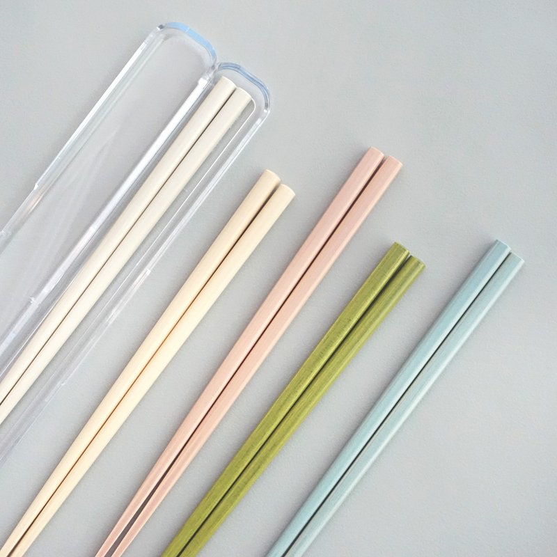 Norwegia Chopsticks 23cm with Clear Case Natural Wood Cutlery Gift Present Japan - 筷子/筷架 - 木頭 多色