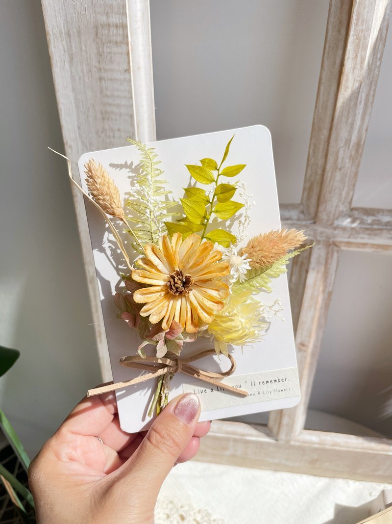 Dried Flower Sola Diffusing Card Teacher's Day Kapi Birthday Card - การ์ด/โปสการ์ด - กระดาษ สีน้ำเงิน