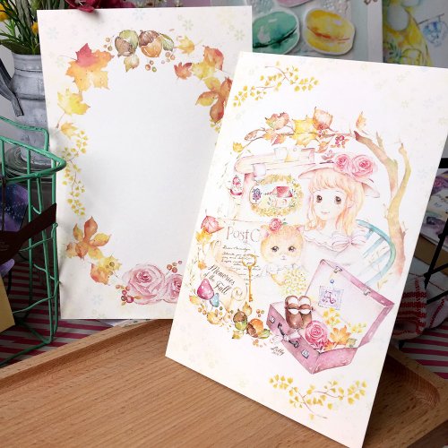 Lilly Bloom 水彩明信片/心意卡【秋之回憶】