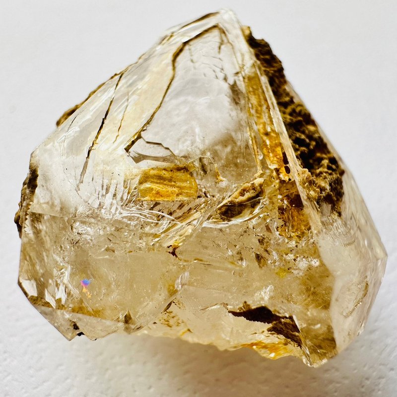 巴基斯坦黃泥骸骨水晶 紫17 多窗彩虹骨幹水晶開窗 原石原礦 寶石 - 擺飾/家飾品 - 其他材質 黃色