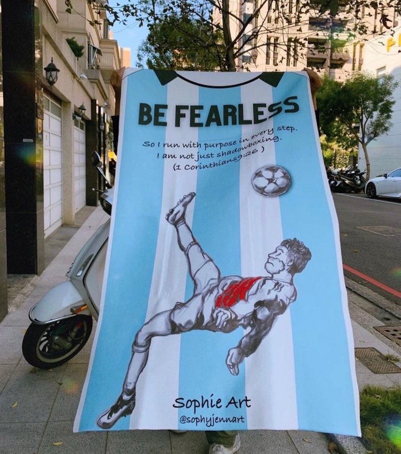 阿根廷 Be Fearless 運動大浴巾 - 毛巾/浴巾 - 聚酯纖維 
