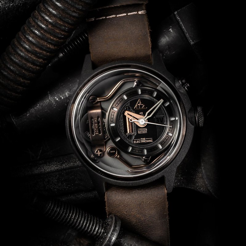 ELZ-發電機 - 男裝錶/中性錶 - 不鏽鋼 咖啡色