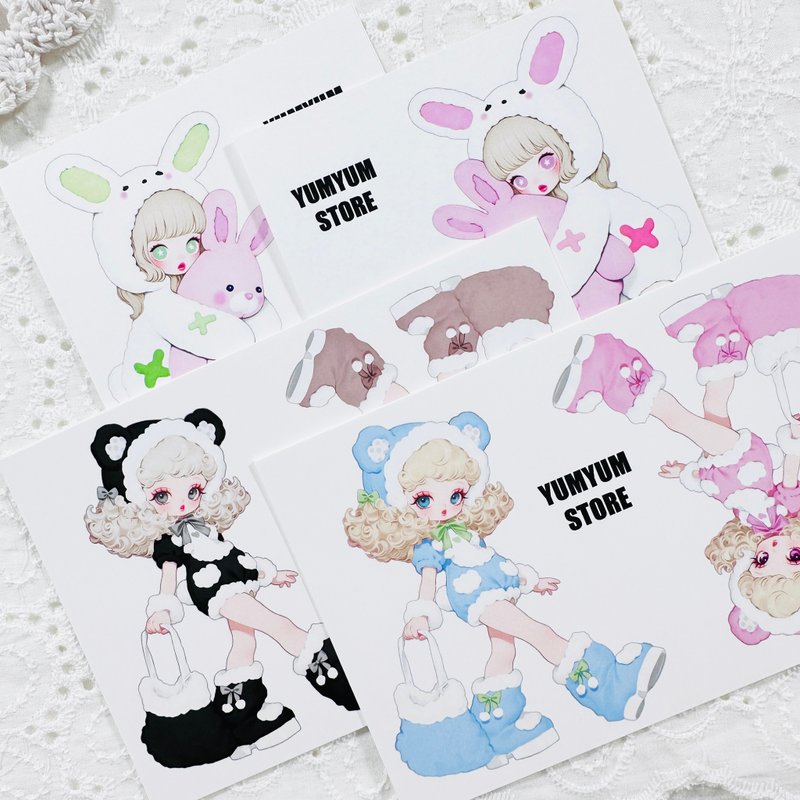 Retro Girl Cute Papers B Set - 貼紙 - 其他材質 