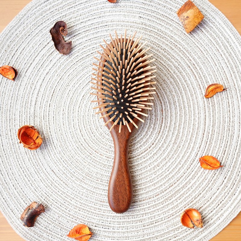 Tai Chi Royal Hair Comb - Luxurious Teak (Free Cleaning Brush) - อุปกรณ์แต่งหน้า/กระจก/หวี - ไม้ สีนำ้ตาล