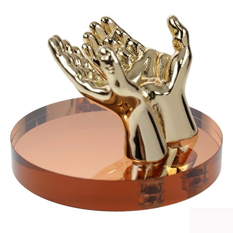 ARTEX Give me a hand both hands with a pen holder bright gold
