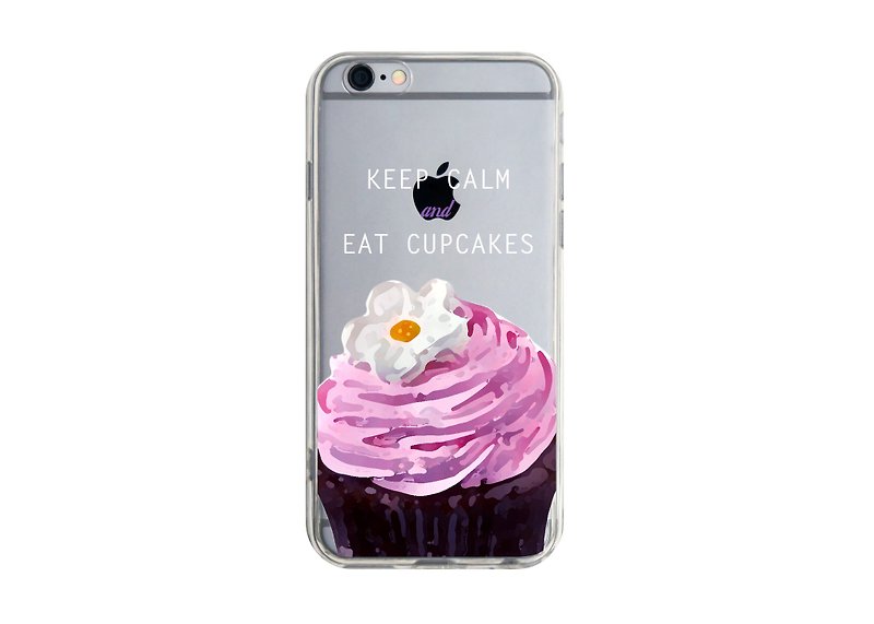 杯子蛋糕  透明 iPhone X 8 7 6s Plus 5s 三星 S7 S8 S9 手機殼 - 手機殼/手機套 - 塑膠 粉紅色