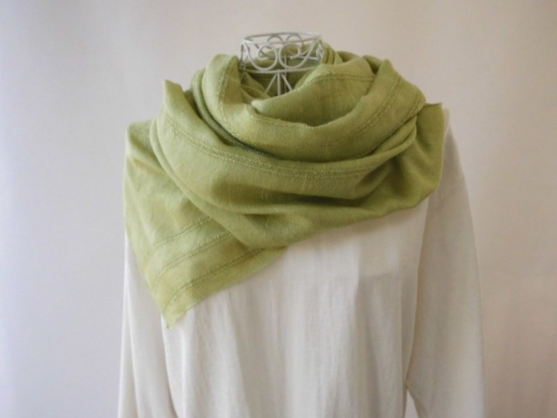 New colors in autumn (deep green) _ 3 Plant tree dyeing · silk · large format long stall - Scarves - Silk Green