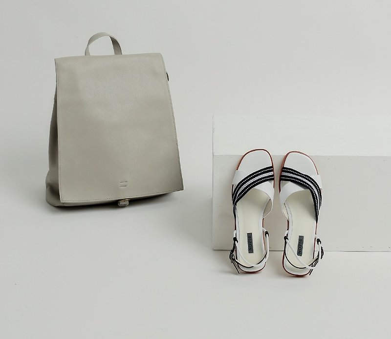 Goody Bag-shoes paired 30% discount combination - Backpacks - Genuine Leather Gray