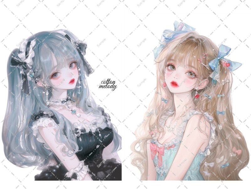 original sticker no.5699 人物ステッカー オリジナルステッカー 人物ステッカー 女の子ステッカー オリジナル人物ステッカー - 貼紙 - 紙 