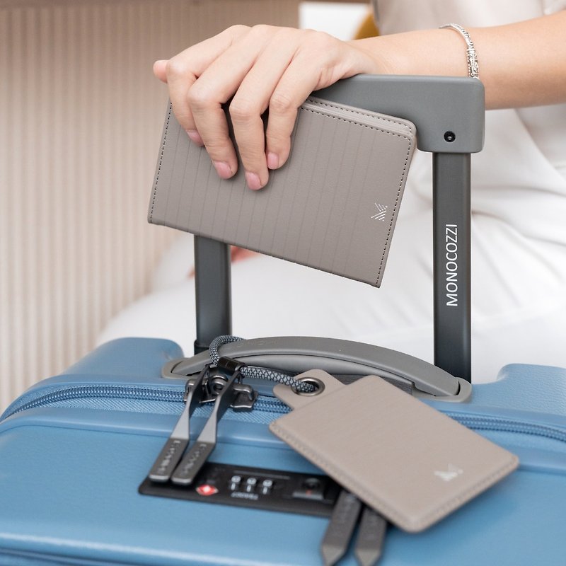 【轉運來】環保時尚旅行系列 | 皮革護照套 + 行李牌 - 大象灰 - 行李箱 / 旅行喼 - 聚酯纖維 卡其色