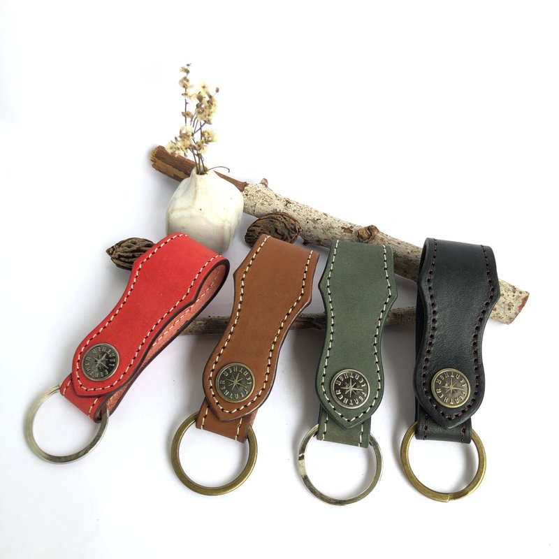 [FeatherLeather] Diamond Shaped Wide Keyring - Keychains - Genuine Leather Multicolor