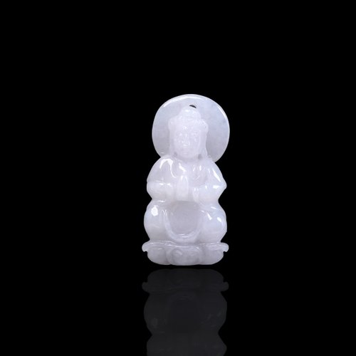 瓔珞珠寶盒 E.L.Jewelry Box 白翡翡翠觀音菩薩項鍊 | 天然緬甸玉翡翠A貨 | 送禮