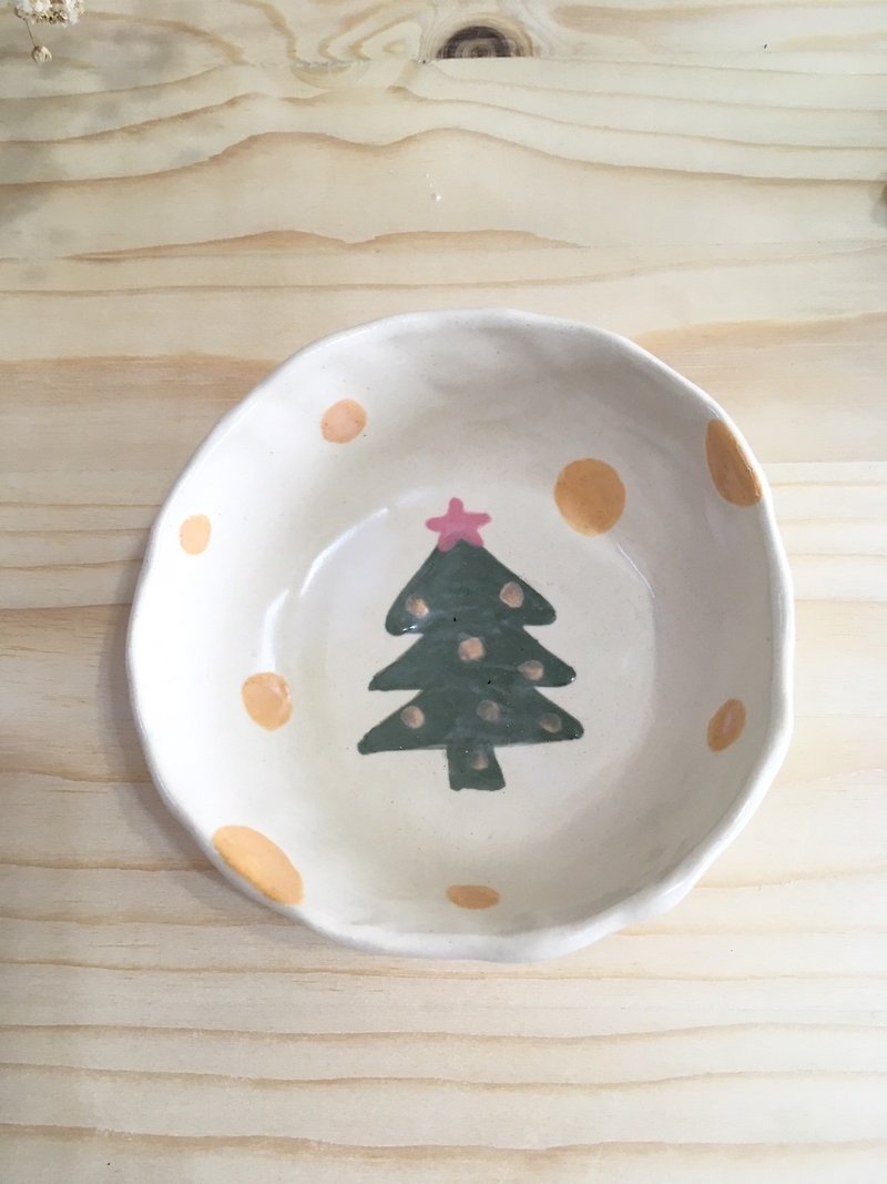 [クリスマス]小さな陶器鉢 - 茶碗・ボウル - 陶器 グリーン
