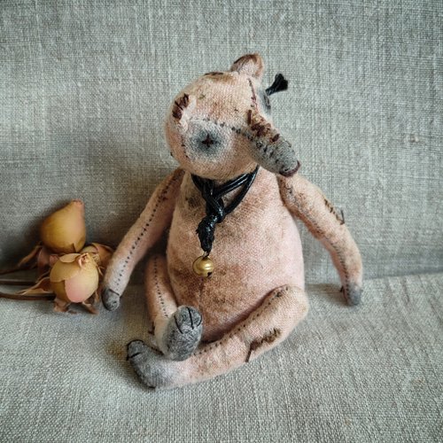 アンティーク ビンテージ イギリス ピンクベア テディベア くま ぬいぐるみ 500x0.jpg