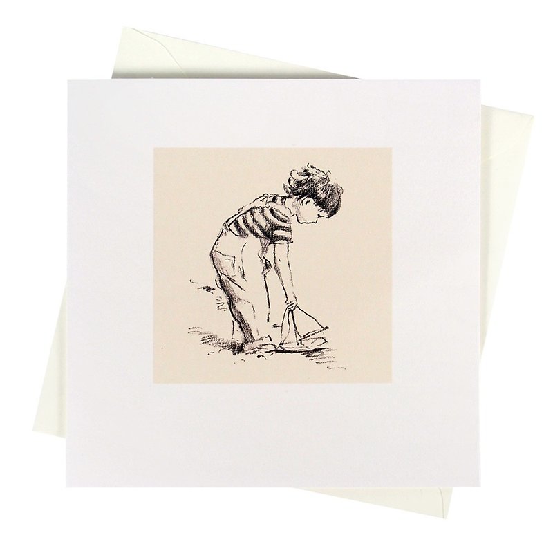 Art Gallery-Childhood Nostalgia-Little Boy【Hallmark-Card Multipurpose】 - การ์ด/โปสการ์ด - กระดาษ ขาว