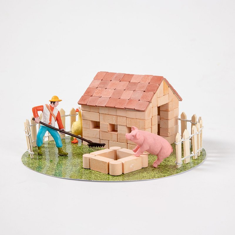 Ecoey mini brick building happy farm DIY toy grow while having fun - งานเซรามิก/แก้ว - วัสดุอื่นๆ สีกากี