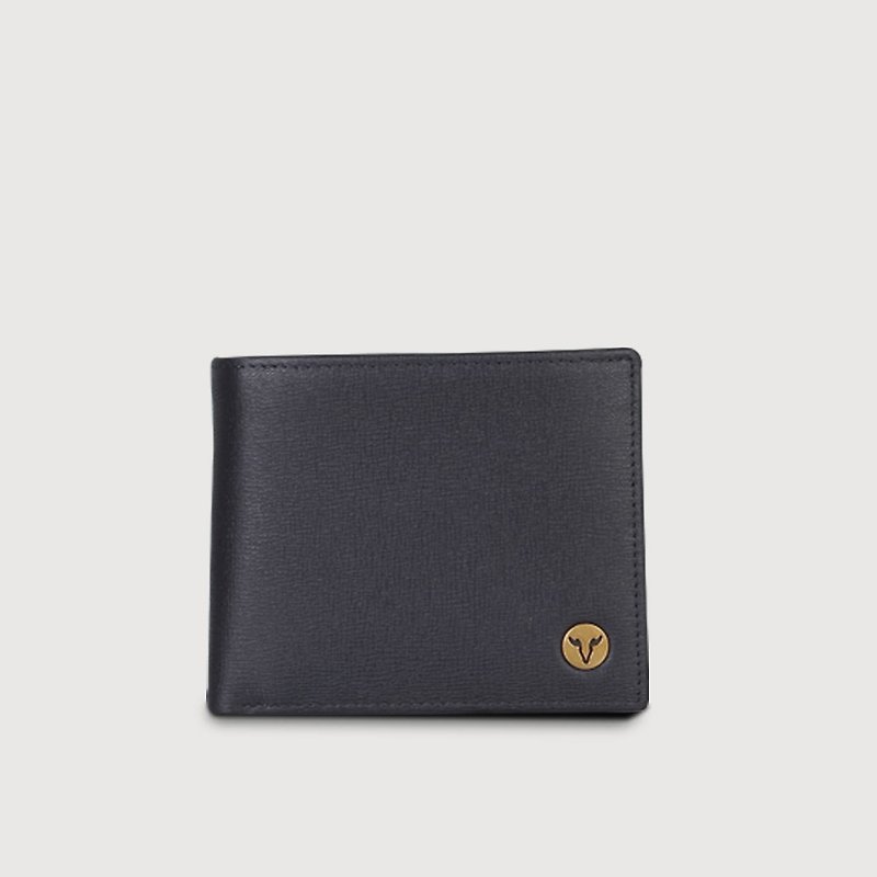 [Free upgrade gift packaging] Poseidon 8-Card Middle Flip Coin Bag Wallet - Blue/VA130W03 - กระเป๋าสตางค์ - หนังแท้ สีน้ำเงิน