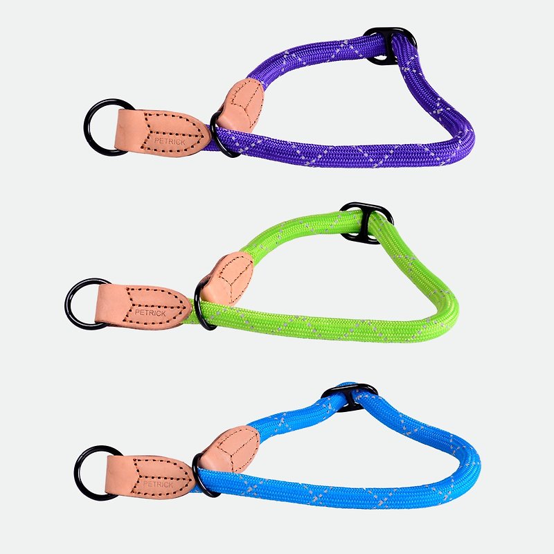PETRICK Knight Round Rope Safety P-shaped Training Collar S~3XL Three Colors - ปลอกคอ - ไนลอน 