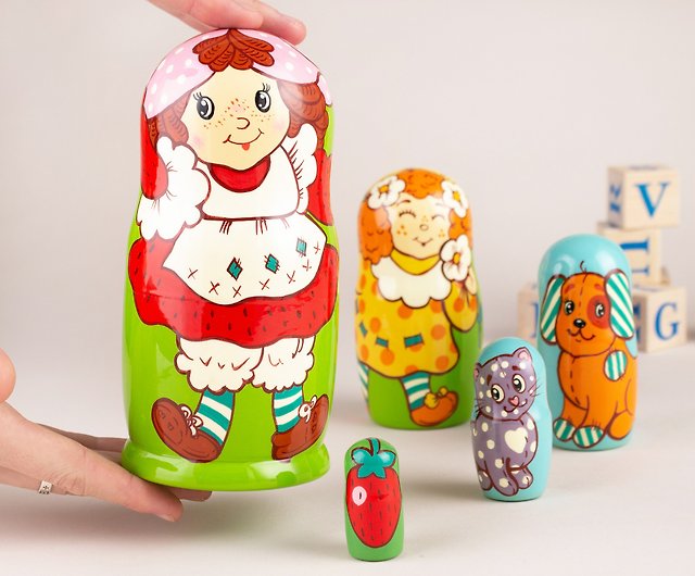 ストロベリーショートケーキ入れ子人形子供用入れ子人形マトリョーシカ入れ子人形 - ショップ FirebirdWorkshop 知育玩具・ぬいぐるみ -  Pinkoi